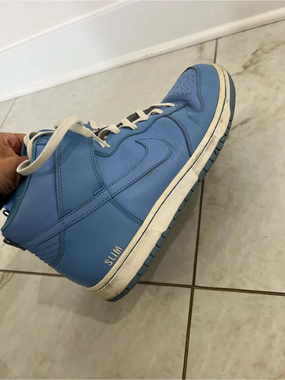 Nike ID Blue Custom High Top Sneakers Size 11 US